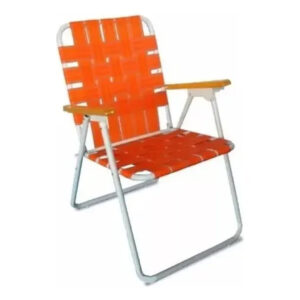 Reposera Plegable Sillón 1 Posición Cintas Trenzadas Premiun