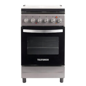 Cocina Electrica Telefunken Acero Inoxidable 50cm Luz Horno Grill Tapa De Vidrio Coc-ekx001v