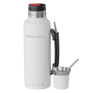 Termo Eléctrico T-mate 1 Litro Tapa Mate Y Bombilla Blanco Blanco