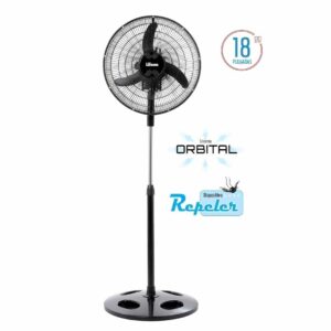 Ventilador De Pie Liliana Vprn18 Orbital Con Repeler Negro