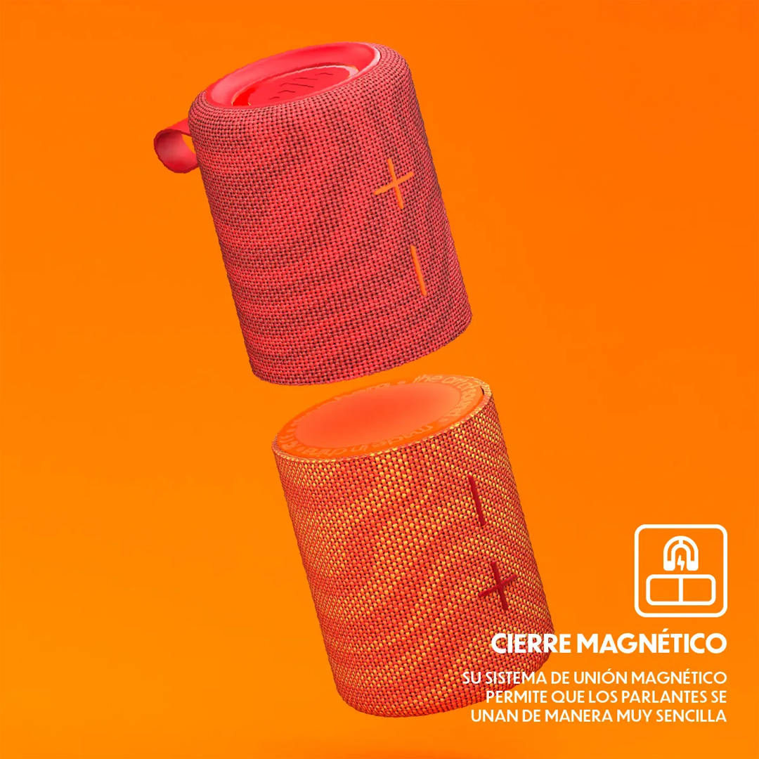Parlante Portatil Stromberg Mega Twin Lava 2 En 1 Ipx4 Usb-c Naranja - Image 2
