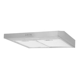 Extractor Purificador De Cocina 3v Luz Led 120w Doble Filtro Aluminio Apto Con Y Sin Salida Kanjihome Plateado Kjh-airextpuri