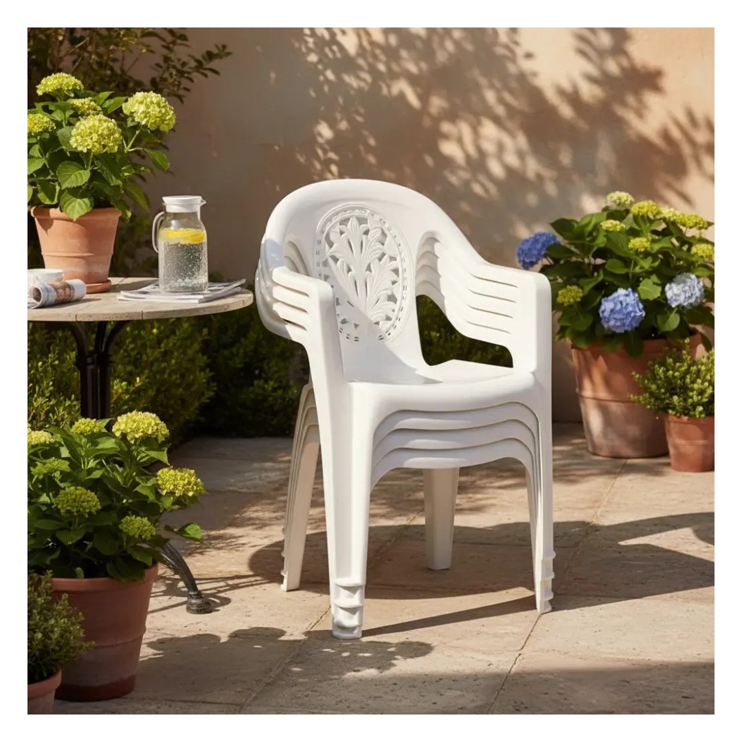 Silla de Jardín de Plástico Reforzada con Apoyabrazos Moon - imagen 5